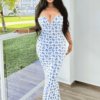 Robe longue élégante à fleurs