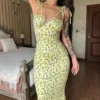 Robe longue élégante à fleurs