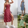 Robe à imprimé fleuri avec fente