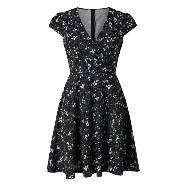 Mini robe florale à manches courtes