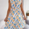 Robe plissée sans manches