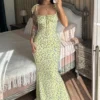 Robe longue élégante à fleurs