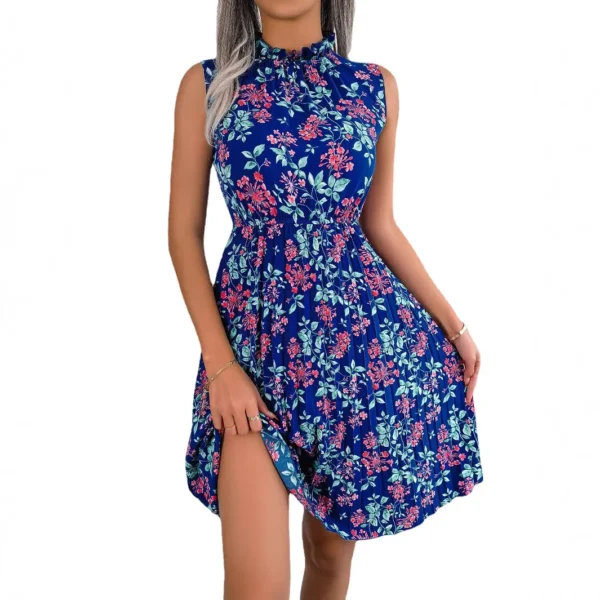 Robe plissée sans manches