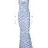 Robe longue élégante à fleurs