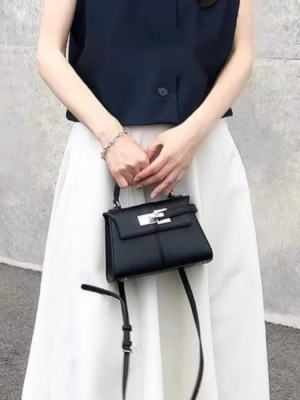 Sac en cuir trapézoïdal