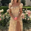 Robe imprimé floral avec fente