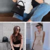 Sac en cuir trapézoïdal