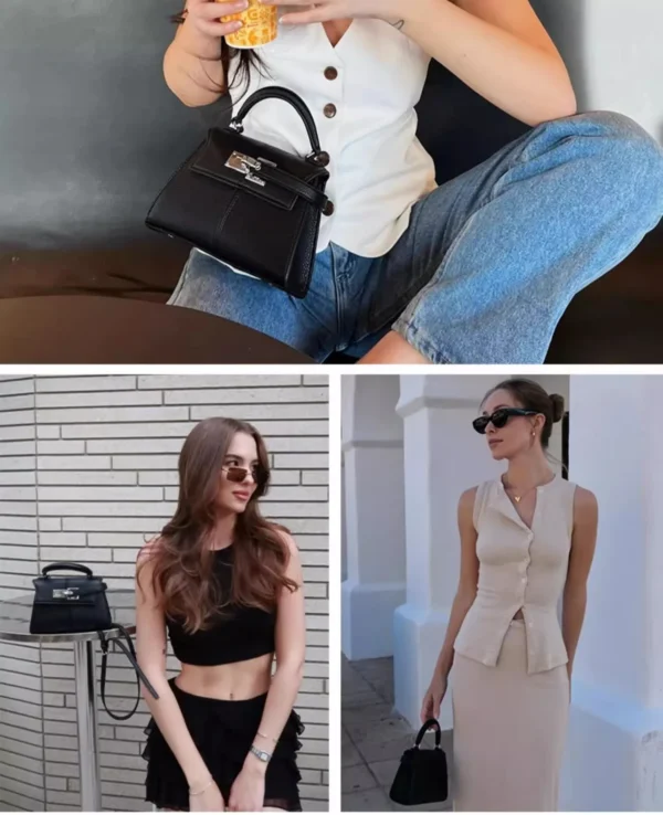 Sac en cuir trapézoïdal